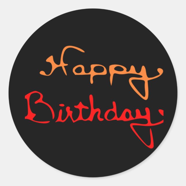 Sticker Rond Joyeux anniversaire coloré (Devant)