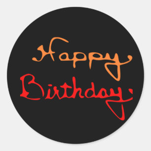 Sticker Rond Joyeux anniversaire coloré