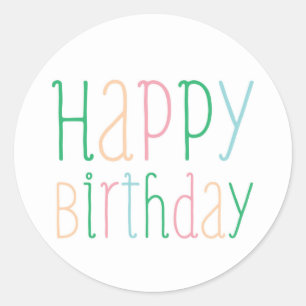 Sticker Rond Joyeux anniversaire de couleur