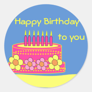 Sticker Rond joyeux anniversaire de stikers