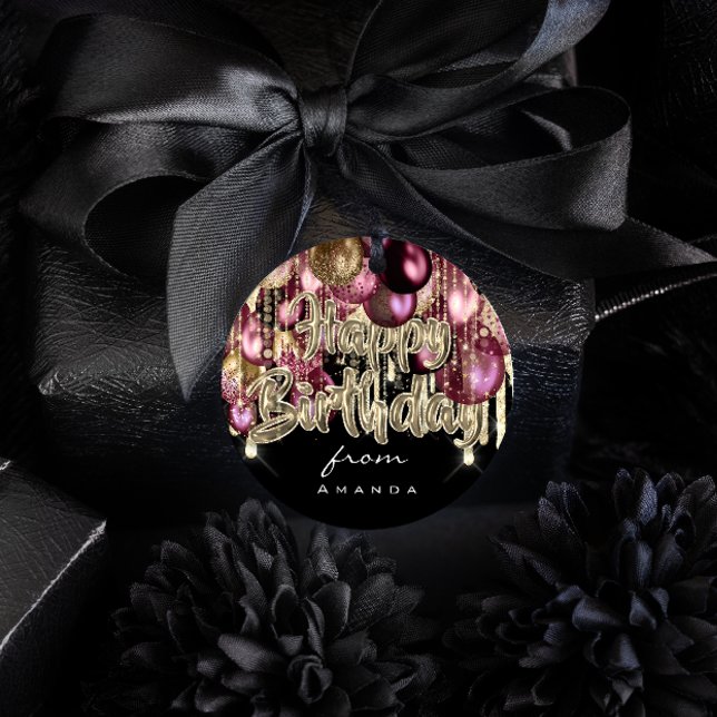 Sticker Rond Joyeux Anniversaire Des Ballons D'OR Bourgogne (Créateur téléchargé)