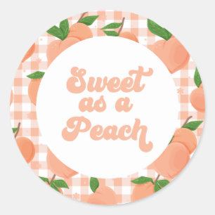 Sticker Rond Joyeux anniversaire doux comme une pêche