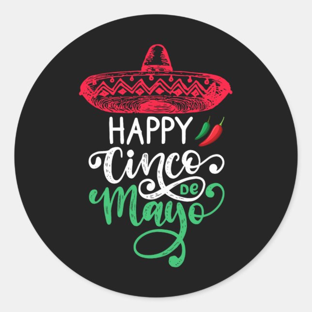 Sticker Rond Joyeux Anniversaire Du Cinco De Mayo Pour Moi 5 De (Devant)
