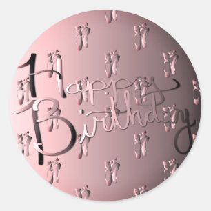 Sticker Rond "Joyeux anniversaire !" Écrite à la main avec chau