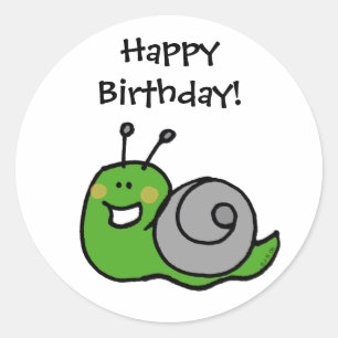 Sticker Rond Joyeux anniversaire ! (escargot)