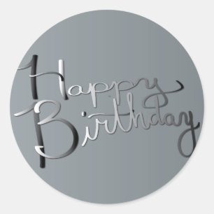 Sticker Rond  "Joyeux anniversaire !" Gradient à la main Gr ar