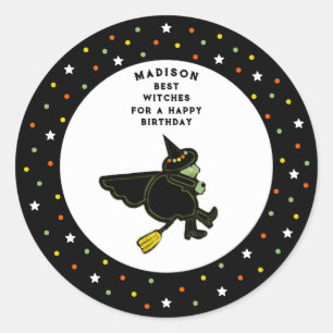Sticker Rond Joyeux anniversaire Halloween