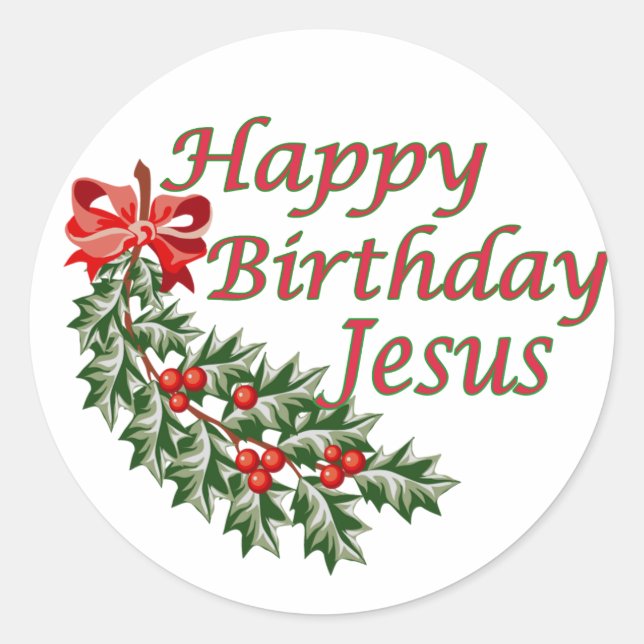 Sticker Rond Joyeux anniversaire Jésus (Devant)