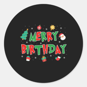 Sticker Rond Joyeux anniversaire Joyeux Noël Joyeux anniversair