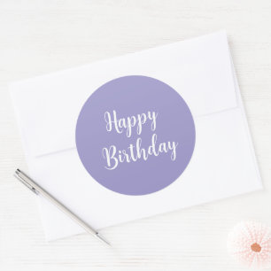 Sticker Rond Joyeux Anniversaire Lavande Purple Couleur personn