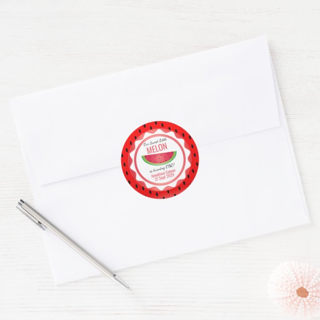 Sticker Rond Joyeux Anniversaire Melon Sucré (Enveloppe)