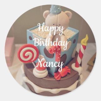 Sticker Rond Joyeux anniversaire Nancy
