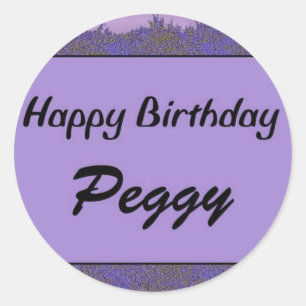Sticker Rond Joyeux Anniversaire Peggy