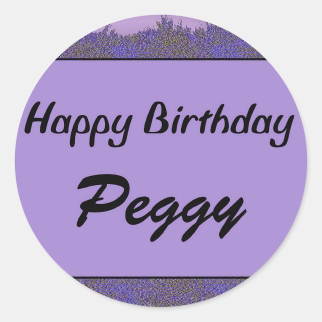 Sticker Rond Joyeux Anniversaire Peggy (Devant)