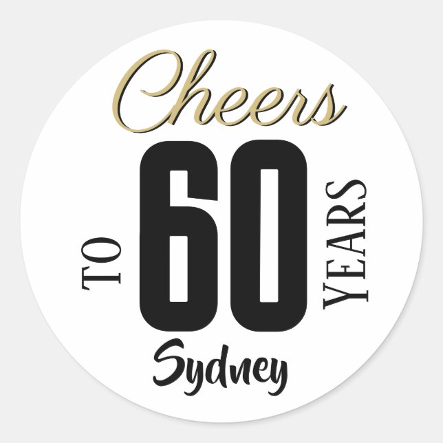 Sticker Rond Joyeux anniversaire personnalisé (Devant)