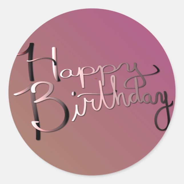 Sticker Rond "Joyeux anniversaire !" Plaque lumineuseGradient m (Devant)