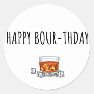 Sticker Rond Joyeux anniversaire pour la carte Bourbon Lover