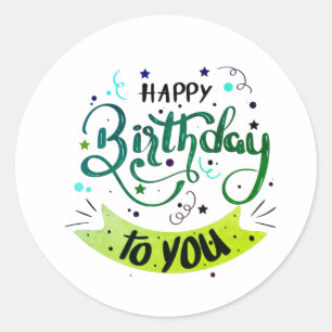 Sticker Rond Joyeux Anniversaire Pour Vous
