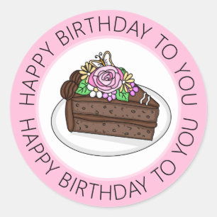 Sticker Rond Joyeux Anniversaire Pour Vous