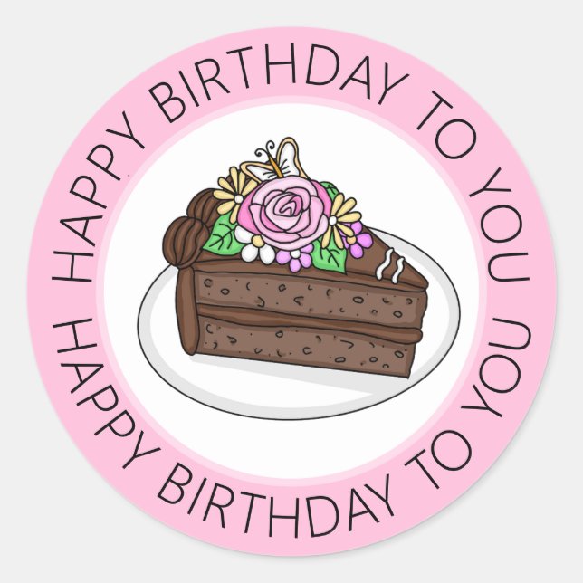 Sticker Rond Joyeux Anniversaire Pour Vous (Devant)