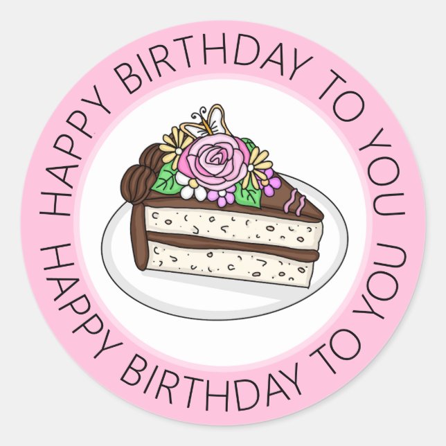 Sticker Rond Joyeux Anniversaire Pour Vous (Devant)