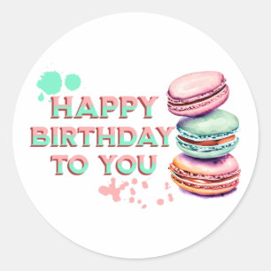 Sticker Rond Joyeux Anniversaire Pour Vous Macaron