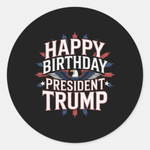 Sticker Rond Joyeux Anniversaire Président Trump - Anniversaire