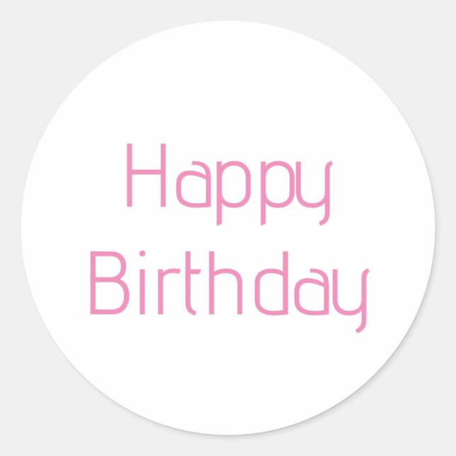 Sticker Rond Joyeux Anniversaire rose Couleur personnalisée Sim (Devant)