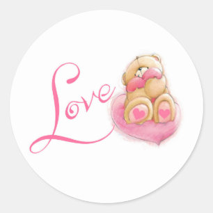 Sticker Rond Joyeux anniversaire/Stickers/Ours en peluche