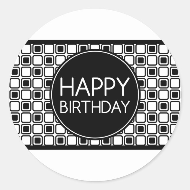 Sticker Rond joyeux anniversaire (studioSquares) (Devant)