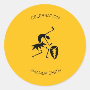 Sticker Rond Joyeux anniversaire Super danseuse silhouette