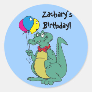 Sticker Rond Joyeux ballons d'alligator