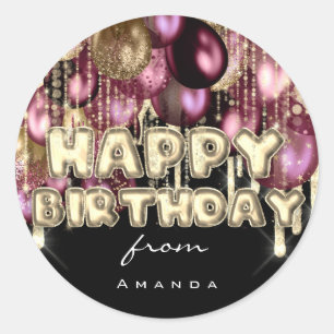 Sticker Rond Joyeux BALLONS D'Or D'Argent D'Argent De Bourgogne