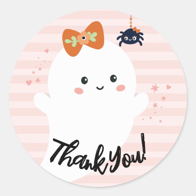 Sticker Rond Joyeux BOO Day Anniversaire Halloween (Devant)