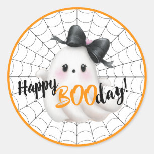 Sticker Rond Joyeux BOOday - Ghosts Giggles & Birthday Cheer