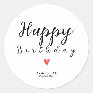 Sticker Rond Joyeux cadeau d'anniversaire de la fête de Noël po