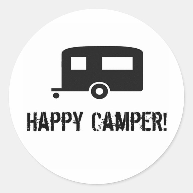 Sticker Rond Joyeux Camper ! (Devant)