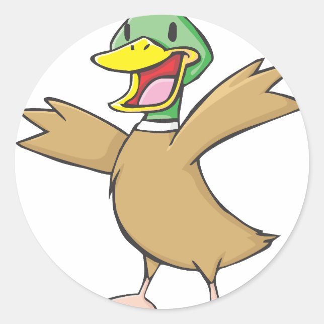 Sticker Rond Joyeux canard Mallard souriant (Devant)