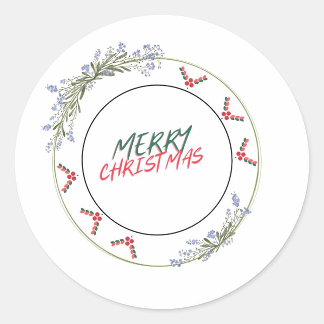 Sticker Rond Joyeux Cercle de Noël (Devant)