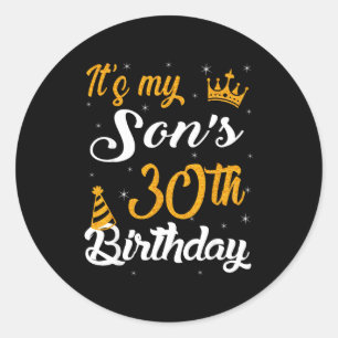 Sticker Rond Joyeux C'est les 30 ans de mon fils 1995 30 ans 