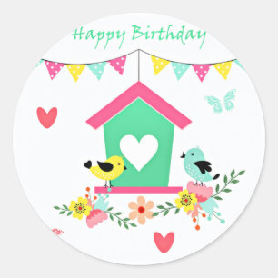 Sticker Rond Joyeux chevaliers d'anniversaire