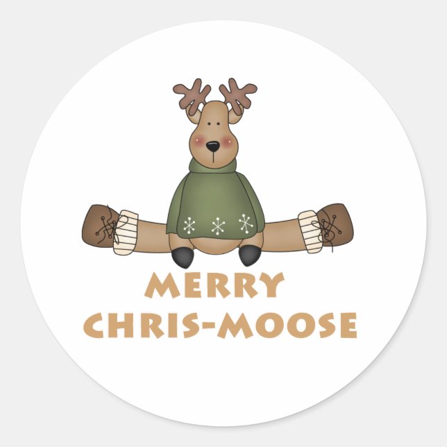 Sticker Rond Joyeux Chris-Moose (Devant)
