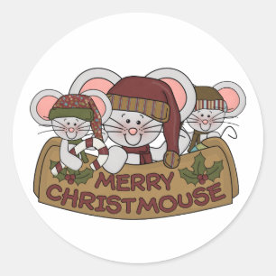 Sticker Rond Joyeux Christmouse