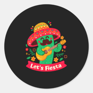 Sticker Rond Joyeux cinco de mayo, faisons la fête, hommes de f