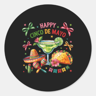 Sticker Rond Joyeux Cinco De Mayo Fiesta Parti Mexicain Hommes 