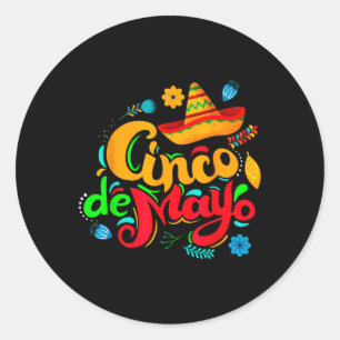 Sticker Rond Joyeux Cinco De Mayo Hommes Femmes Enfants 5 De Ma