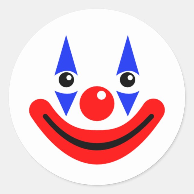 Sticker Rond Joyeux Clown de cirque souriant (Devant)
