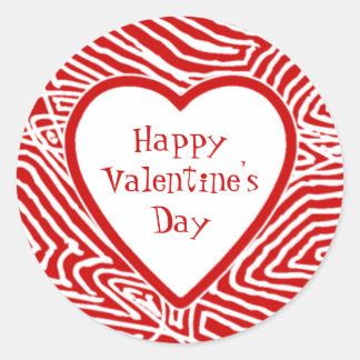 Sticker Rond Joyeux Coeur Valentines