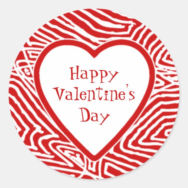 Sticker Rond Joyeux Coeur Valentines (Devant)