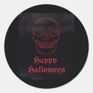 Sticker Rond Joyeux crâne d'Halloween